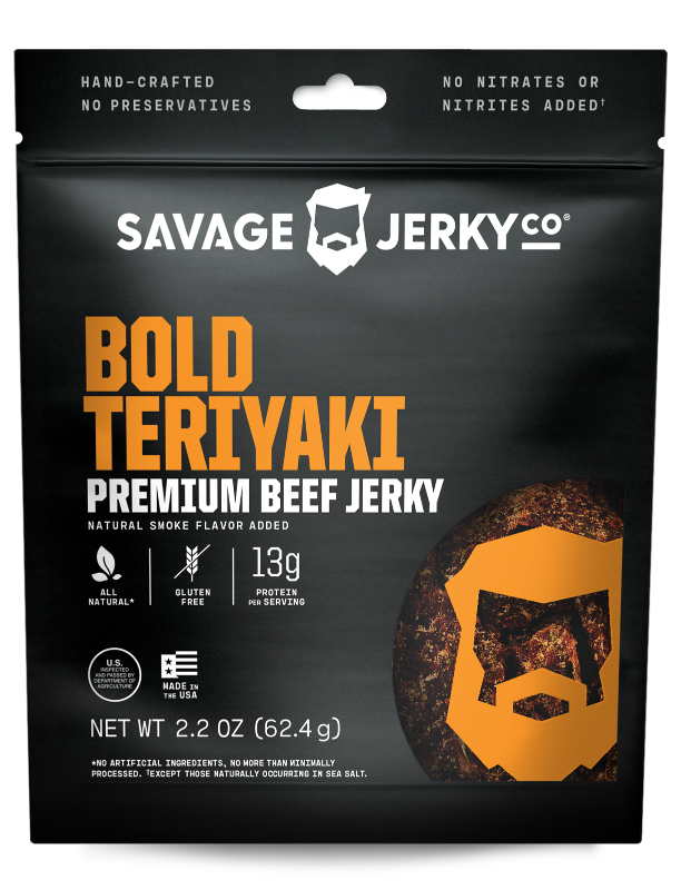 bold teriyaki beef jerky package front